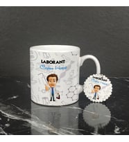 Laborant Kupa Bardak ve Anahtarlık Set 001