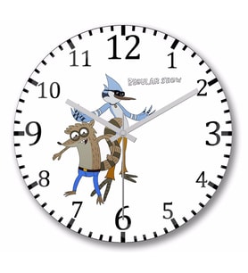 Regular Show Duvar Saati Bombeli Gercek Cam