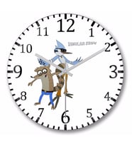 Regular Show Duvar Saati Bombeli Gercek Cam