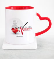 BK Gift Kişiye Özel Mesleki Kalp Damar Cerrahi Kırmızı Kalpli Kupa Bardak  1