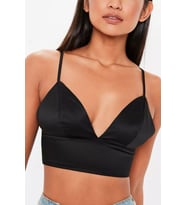 Kadın Siyah Bralet Desteksiz Üçgen