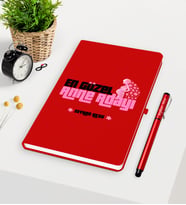 BK Gift Kişiye Özel En Güzel Anne Adayı Kırmızı Defter Kalem Seti - 1