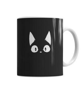 Beyaz Kedi Siyah Kötü Cats Kupa Bardak Porselen