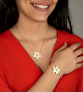 Else Silver Kişiye Özel Beş İsimli Papatya Kolye Bileklik Set