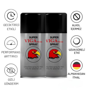 2 KUTU  VİGA 100000 ALMAN MENŞEİ GECİKTİRİCİ SPREY 45x2 ML ORTALAMA 150 KULLANIM - ORJİNAL GİZLİ GÖNDERİ