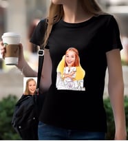 BK Gift Kişiye Özel Bayan Mimar Karikatürlü Siyah T-Shirt