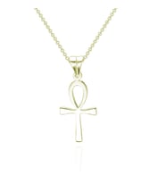 925 Ayar Gümüş Tokyo Nil Anahtarı Ankh Unisex Kolye Gold Renk