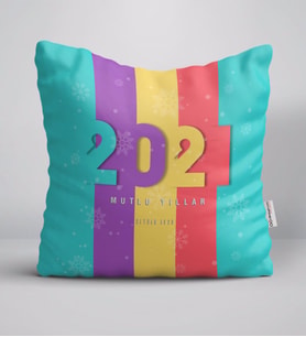 BK Gift Kişiye Özel 2024 Mutlu Yıllar Beyaz Yastık-8