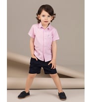 Pink Dokuma Erkek Çocuk Gömlek (Pembe)