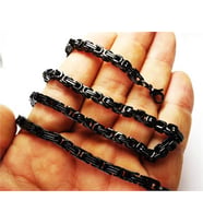 Erkek Çelik Zincir Kolye Siyah Ince Model 6mm 6014722612636