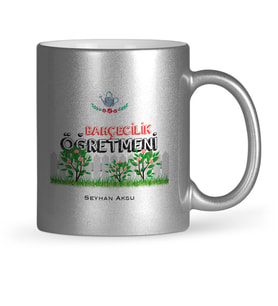 BK Gift Kişiye Özel Bahçecilik Öğretmeni Gümüş Yaldızlı Kupa Bardak  1