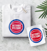 NBA Detroit Pistons Beyaz Tişört ve Kupa Seti (Model 1)