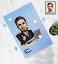 Kişiye Özel Patron Karikatürlü A3 240 Parça Puzzle Bay-27