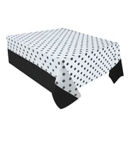 Siyah Puantiyeli Plastik Masa Örtüsü 137x182 cm