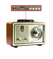 Radyo Nostaljik Retro Ahşap Bluetooth Fm Kumandalı-110BT