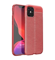 Microsonic Apple iPhone 12 Pro Kılıf Deri Dokulu Silikon Kırmızı