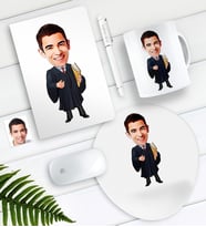 BK Gift Kişiye Özel Bay Avukat Karikatürlü Defter Kalem Kupa Mouse Pad Seti-1 (Model 1)