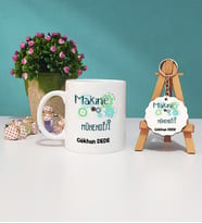 Makine Mühendisi Kupa Bardak ve Ahşap Anahtarlık Seti
