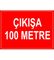 MIGNATIS - Çıkışa 100 Metre Levhası - Sac Malzeme 25x35cm