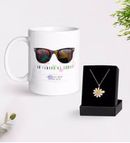 BK Gift Kişiye Özel Okulda Ünlüyüm Beyaz Kupa ve Papatya Kolye Hediye Seti-1 (Model 1)