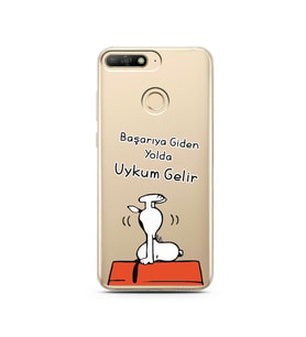 Snoopy Tasarımlı Süper Şeffaf Silikon Telefon Kılıfı Huawei Y6 Prime 2018