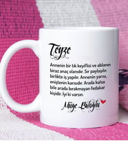 Teyzeye Teyze Yazılı Kişiye Özel Teyze Kupa Bardak