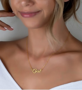 Else Silver El Yazısı Modeli Gümüş İsimli Kolye (Gold)