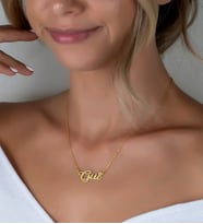 Else Silver El Yazısı Modeli Gümüş İsimli Kolye (Gold)