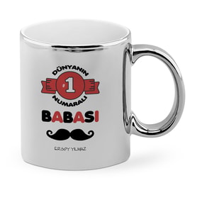 Babalar Gününe Özel Dünyanın 1 Numaralı Babası Krom Kupa Bardak  1