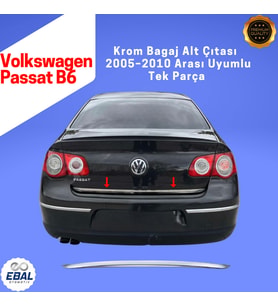 Volkswagen Passat B6 3C Krom Bagaj Alt Çıtası 2005–2010 Paslanmaz Çelik
