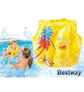 Top HEDİYE- Bestway 32069, Tropikal Desenli Can Yeleği 3-6 Yaş