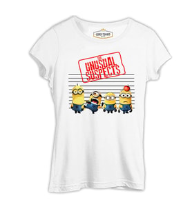 Minions - The Unusual Suspects Beyaz Kadın Tshirt