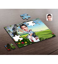BK Gift Kişiye Özel Erkek Emlakçı Karikatürlü Ahşap Puzzle-1