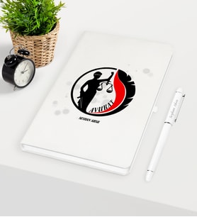 BK Gift Kişiye Özel Avukat Temalı Beyaz Defter Kalem Seti - 14