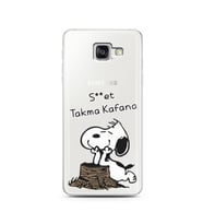 Snoopy Tasarımlı Süper Şeffaf Silikon Telefon Kılıfı Samsung A5 (2016)