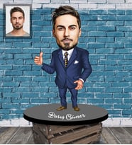 Kişiye Özel İş Adamı Karikatürlü Ahşap Biblo Bay-19