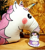 Dream Unicorn Işıklı Kar Küresi Ve 3D Unicorn Yastık Arkadaşa Hediye
