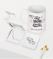 BK Gift Kişiye Özel En İyi Anne Beyaz Kupa Ayna Seti - 4 (Model 1)