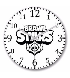 Brawl Stars Logo  Duvar Saati Bombeli Gercek Cam