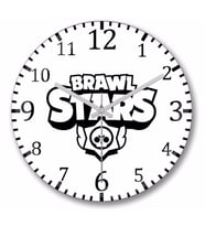 Brawl Stars Logo  Duvar Saati Bombeli Gercek Cam