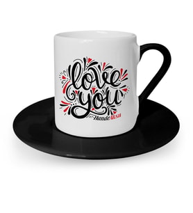 BK Gift Kişiye Özel Seni Seviyorum Siyah Türk Kahvesi Fincanı  6