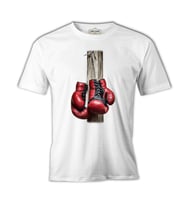 Boks Eldivenleri Beyaz Erkek Tshirt
