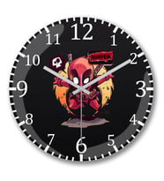 Deadpool Duvar Saati Bombeli Gercek Cam