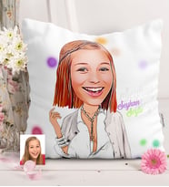 BK Gift Kişiye Özel Bayan Model Karikatürlü  Yastık  2