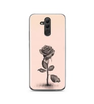 Gül Tasarımlı Süper Şeffaf Silikon Telefon Kılıfı Huawei Mate 20 Lite