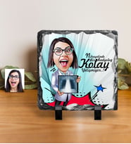 BK Gift Kişiye Özel Bayan Radyoloji Uzmanı Karikatürlü Dekoratif Doğal Taş  1