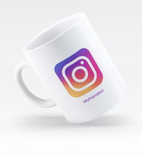 BK Gift Kişiye Özel Instagram Beyaz Kupa Bardak  2