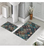 Banyo Halısı Ikili Klozet Takımı Kaymaz Tabanlı (60 xm x 100 cm + 40 cm x 60 cm) 