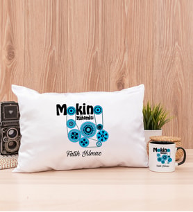 Makine Mühendisi Dikdörtgen Yastık ve Siyah Kupa Bardak