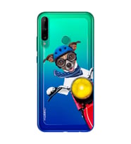 Motorcu Köpek Tasarımlı Süper Şeffaf Silikon Telefon Kılıfı Huawei P40 Lite E